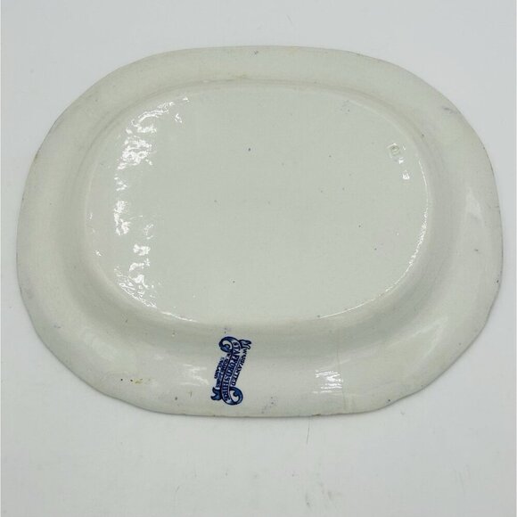 Warranted Staffordshire W. Adams & Sons England Blue Willow Platter 11.25" x 9" - Picture 6 of 8